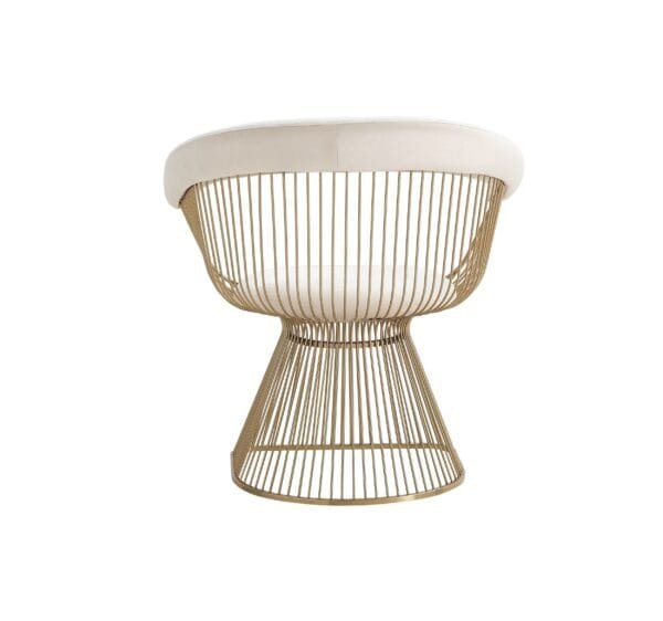 Modrest Chandler - Modern Beige Velvet & Gold Dining Chair - Image 3
