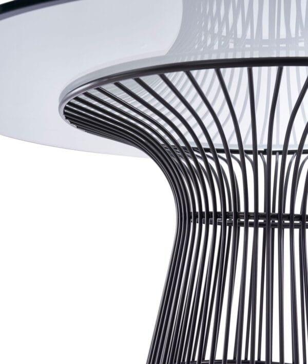 Modrest Chandler - Modern Round Glass & Black Stainless Steel Dining Table - Image 5