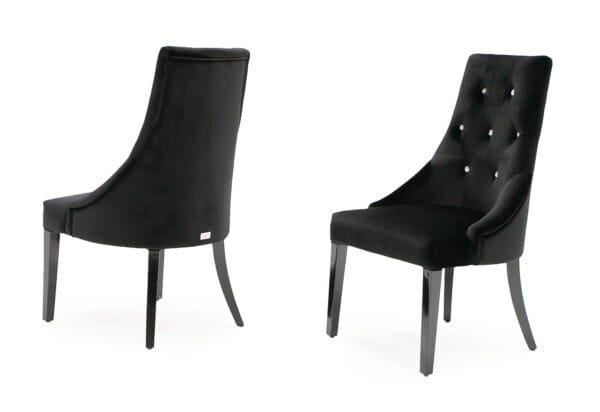 A&X Charlotte - Black Velour Dining Chair (Set of 2) - Image 4