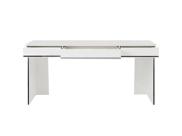 Modrest Chelsey- Modern White and Stainless Steel Desk - Image 3