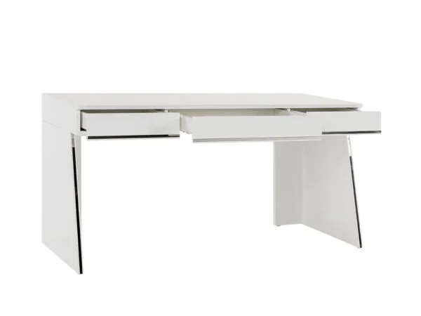 Modrest Chelsey- Modern White and Stainless Steel Desk - Image 4