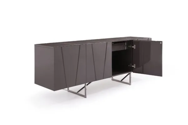 Modrest Chrysler - Modern Grey High Gloss Buffet - Image 2