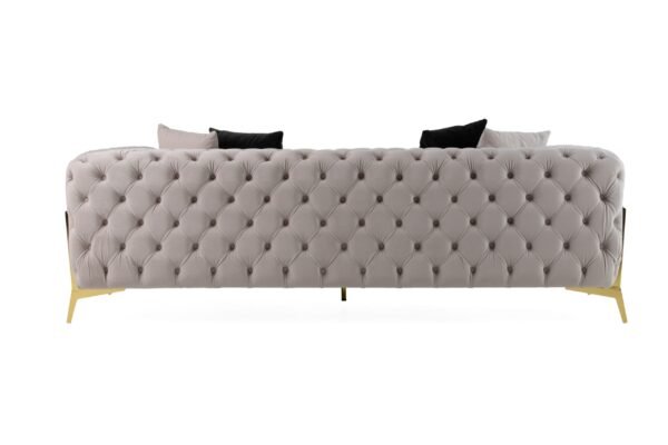 Divani Casa Clarice - Transitional Light Beige Velvet Sofa - Image 5