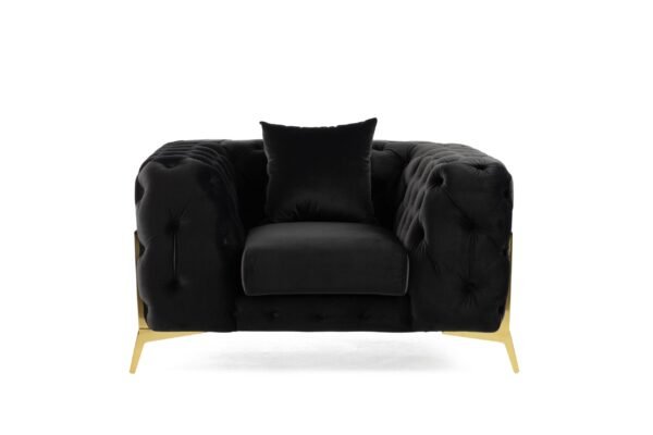 Divani Casa Clarice - Transitional Black Velvet Chair - Image 2