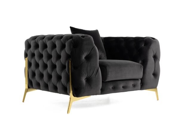 Divani Casa Clarice - Transitional Black Velvet Chair - Image 3