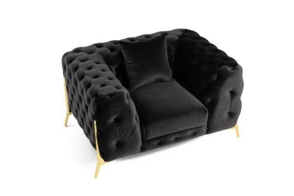 Divani Casa Clarice - Transitional Black Velvet Chair - Image 5