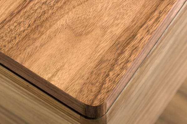 Modrest Clarion Mid-Century Walnut and Glass End Table - Image 3