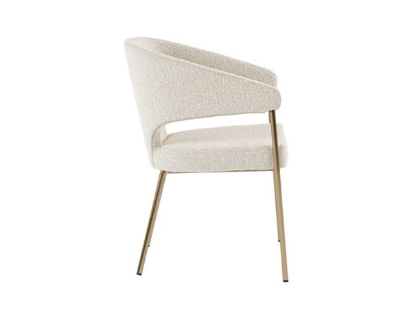 Modrest Claudine - Modern Light Grey Fabric & Antique Brass Dining Chair - Image 2