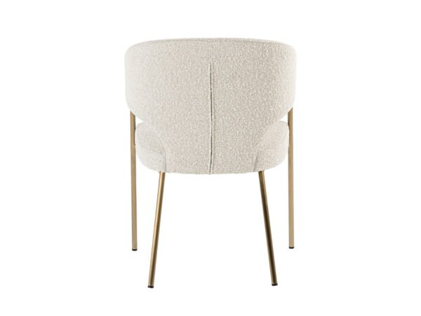 Modrest Claudine - Modern Light Grey Fabric & Antique Brass Dining Chair - Image 3