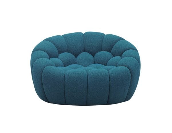 Divani Casa Yolonda - Modern Curved Dark Teal Fabric Chair - Image 5