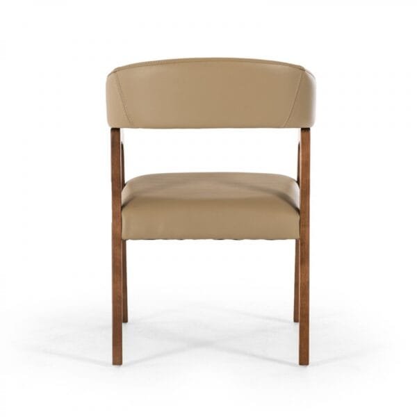 Modrest Clive Mid-Century Taupe & Walnut Dining Chair - Image 3