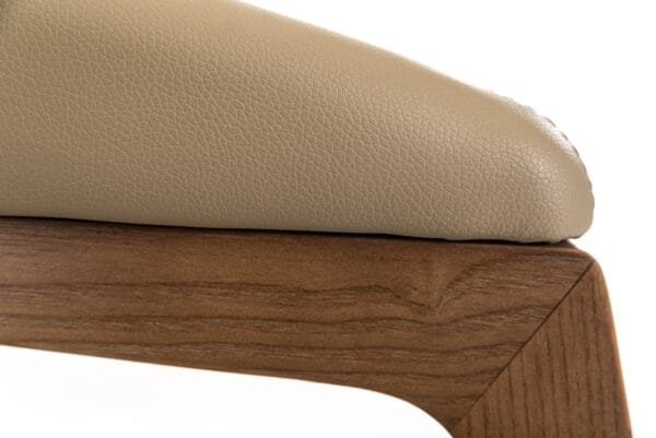 Modrest Clive Mid-Century Taupe & Walnut Dining Chair - Image 4