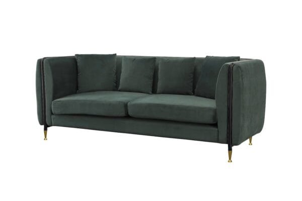 Divani Casa Oswego - Modern Dark Green Jade Sofa - Image 2
