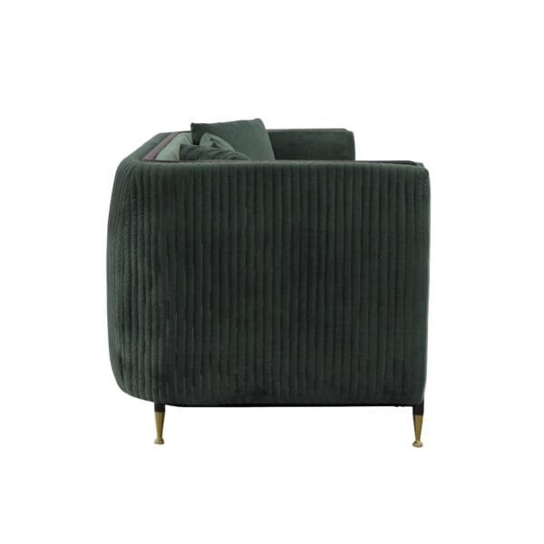 Divani Casa Oswego - Modern Dark Green Jade Sofa - Image 3