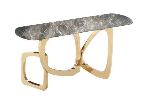 Modrest Colton - Glam Brown & Gold Console Table - Image 4