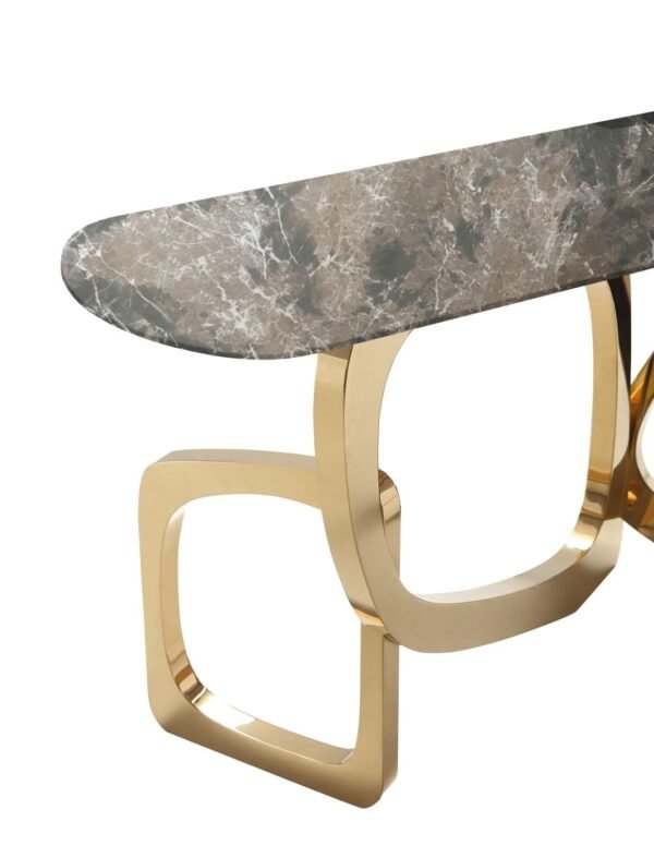 Modrest Colton - Glam Brown & Gold Console Table - Image 3