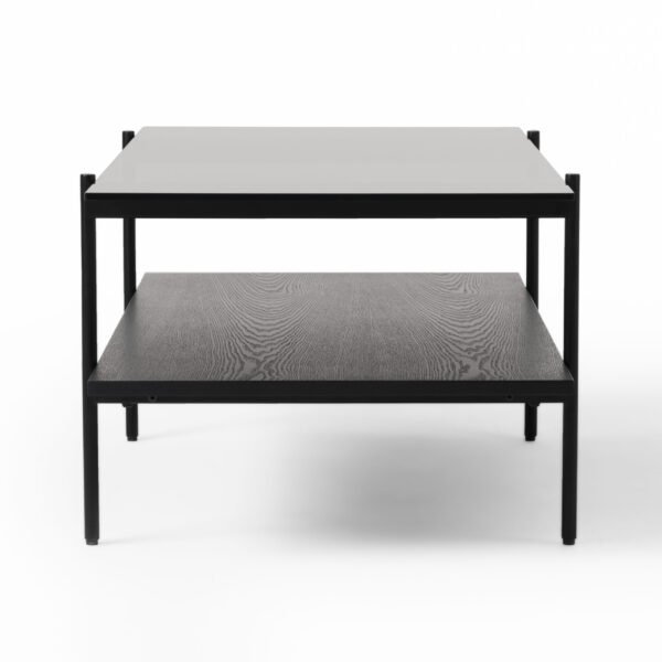 Modrest Conley - Mid-Century Modern Grey Glass + Black Ash Coffee Table - Image 3