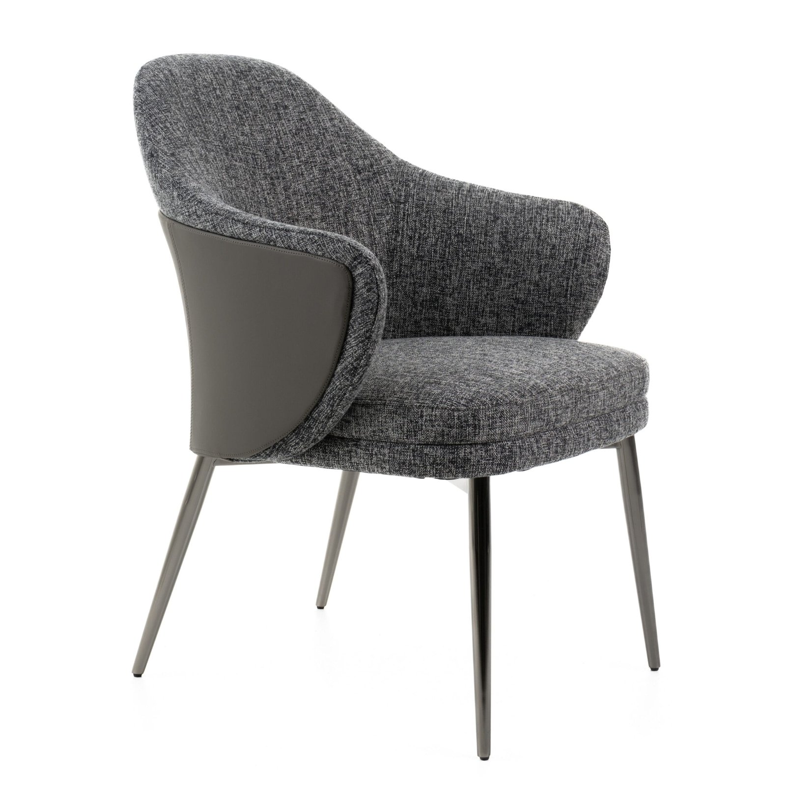 Modrest Cora - Modern Grey Fabric & Leatherette Dining Chair 4 Modrest Cora - Modern Grey Fabric & Leatherette Dining Chair - Image 4