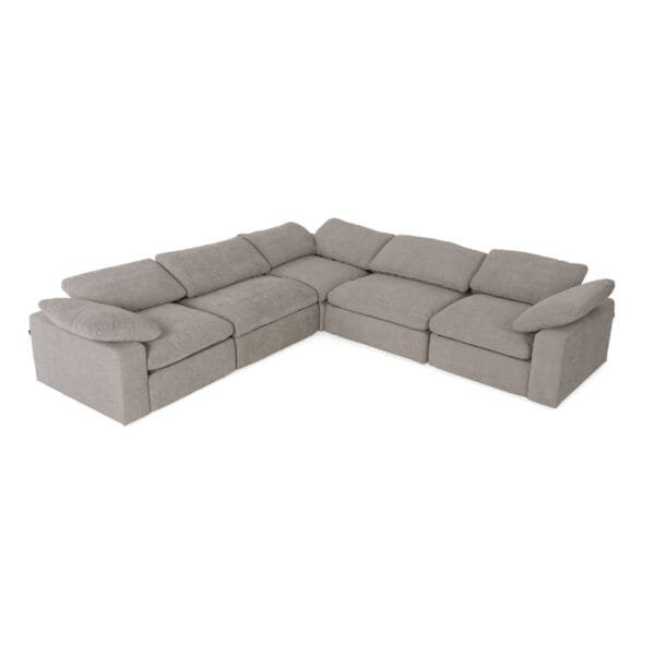 Divani Casa Corinth - Modern Gray Fabric Sectional Sofa with 3 Power Recliners - Image 2