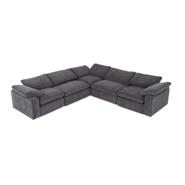 Divani Casa Corinth - Modern Dark Gray Fabric Sectional Sofa with 3 Power Recliners - Image 2