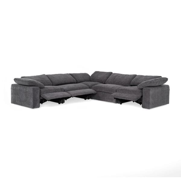 Divani Casa Corinth - Modern Dark Gray Fabric Sectional Sofa with 3 Power Recliners - Image 3