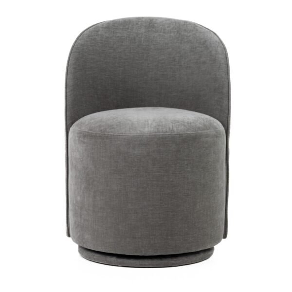 Modrest Correa - Modern Dove Grey Fabric Swivel Dining Chair