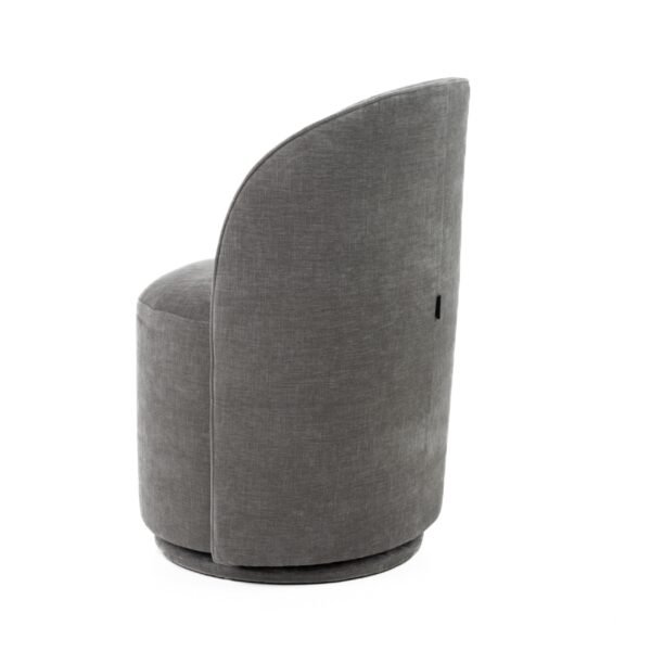 Modrest Correa - Modern Dove Grey Fabric Swivel Dining Chair - Image 3