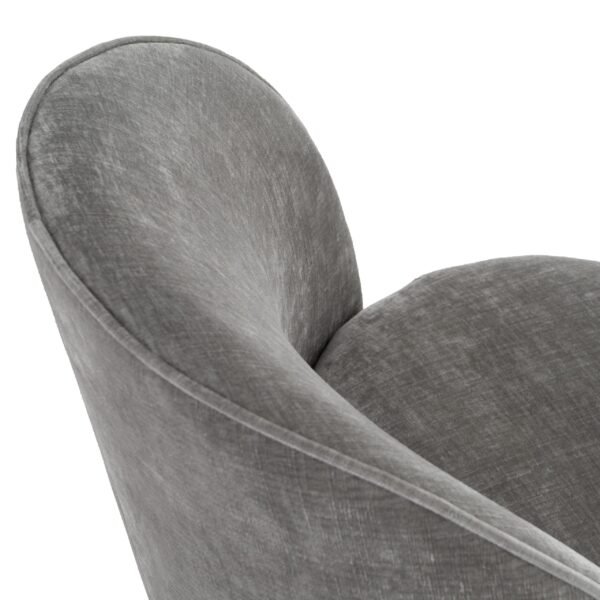 Modrest Correa - Modern Dove Grey Fabric Swivel Dining Chair - Image 5