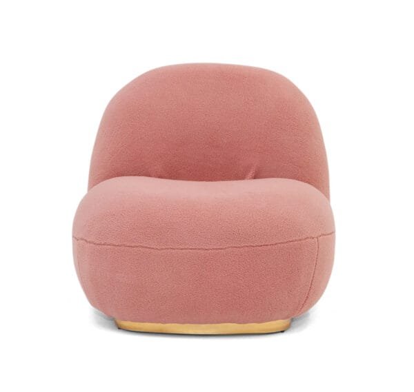 Modrest Crestone - Modern Pink Sherpa Accent Chair