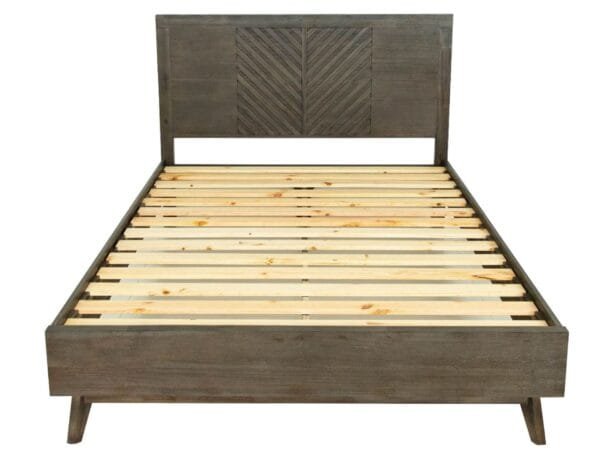 Eastern King Modrest Daisy Mid-Century Dark Acacia Bed - Image 2