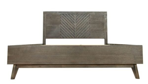 Eastern King Modrest Daisy Mid-Century Dark Acacia Bed - Image 3