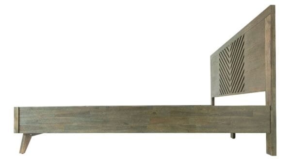 Eastern King Modrest Daisy Mid-Century Dark Acacia Bed - Image 4