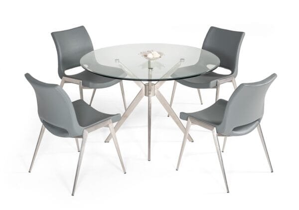 Modrest Dallas - Modern Brushed Stainless Steel Dining Table - Image 3