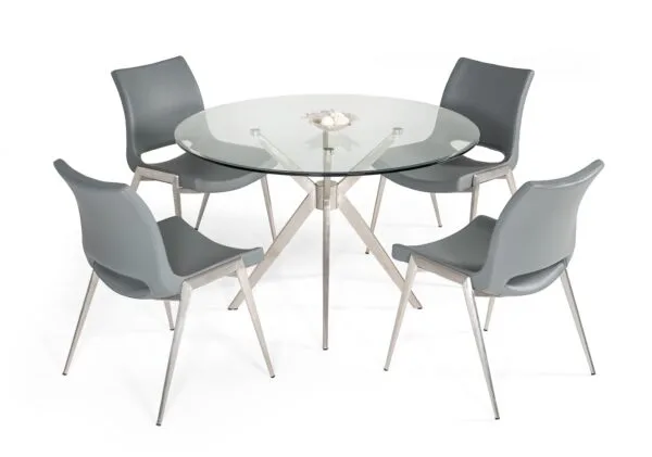 Modrest Dallas - Modern Brushed Stainless Steel Dining Table - Image 3