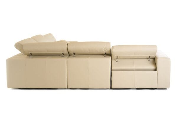 Lamod Italia Dalton - Modern Italian Cream Leather Sectional + Recliners - Image 2