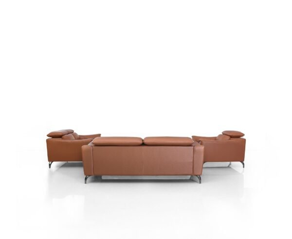 Divani Casa Danis - Modern Cognac Leather Brown Sofa Set - Image 3