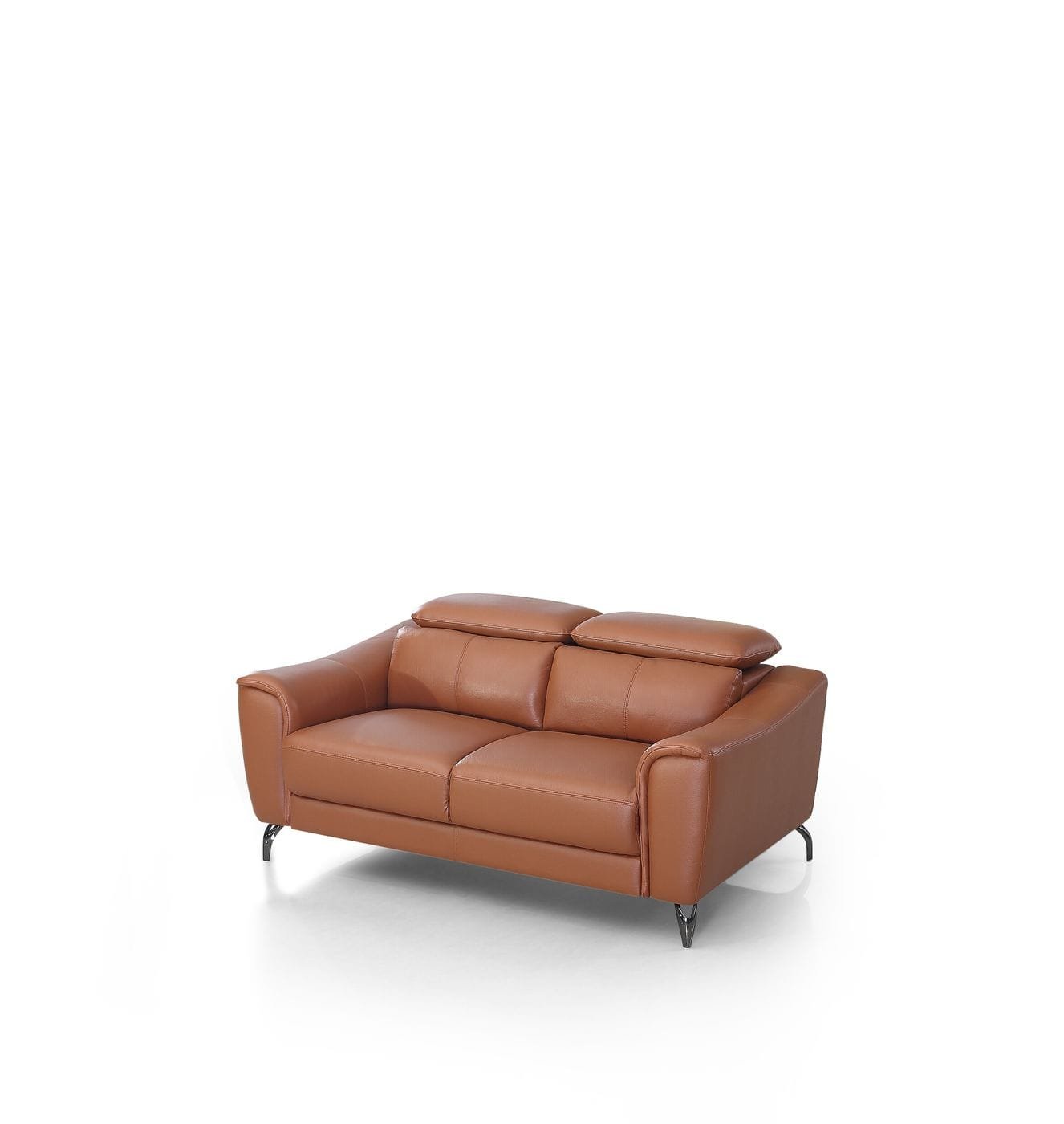 Divani Casa Danis - Modern Cognac Leather Brown Loveseat 1 Divani Casa Danis - Modern Cognac Leather Brown Loveseat