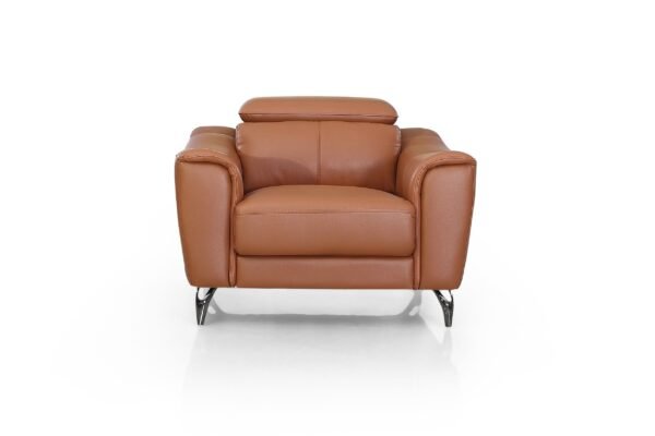 Divani Casa Danis - Modern Cognac Leather Brown Chair - Image 2