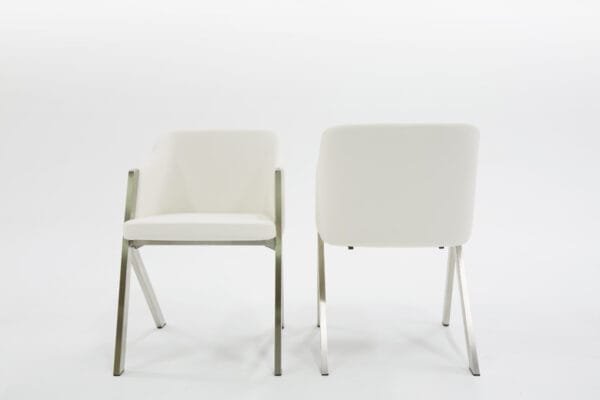 Modrest Darcy Modern White Leatherette Dining Chair (Set of 2) - Image 4