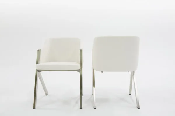 Modrest Darcy Modern White Leatherette Dining Chair (Set of 2) - Image 4