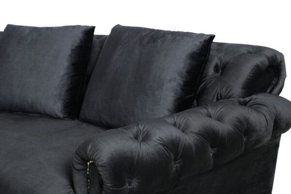Divani Casa Darla - Modern Black Velvet Circular Sectional Sofa - Image 4