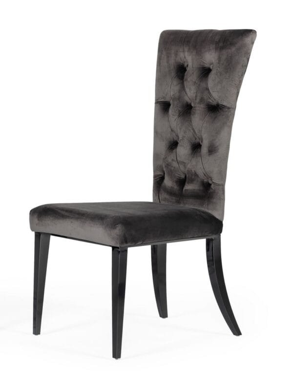 Modrest Darley - Modern Grey Velvet Dining Chair Set of 2