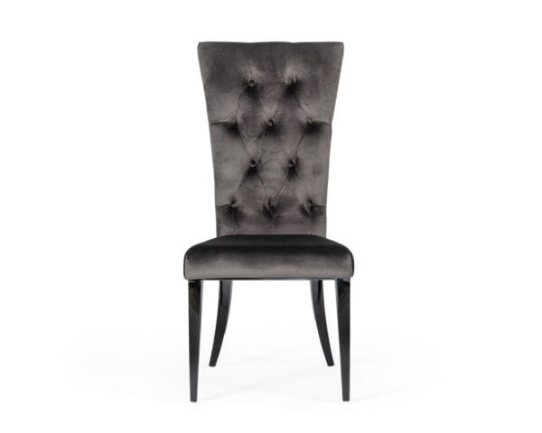 Modrest Darley - Modern Grey Velvet Dining Chair Set of 2 - Image 2