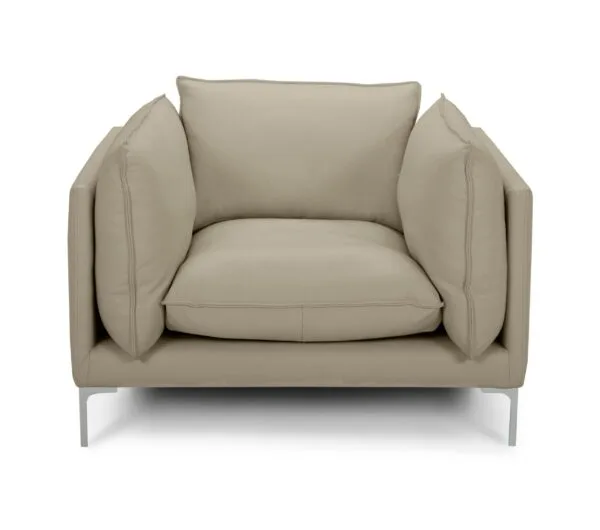 Divani Casa Harvest - Modern Taupe Full Leather Sofa Set - Image 2