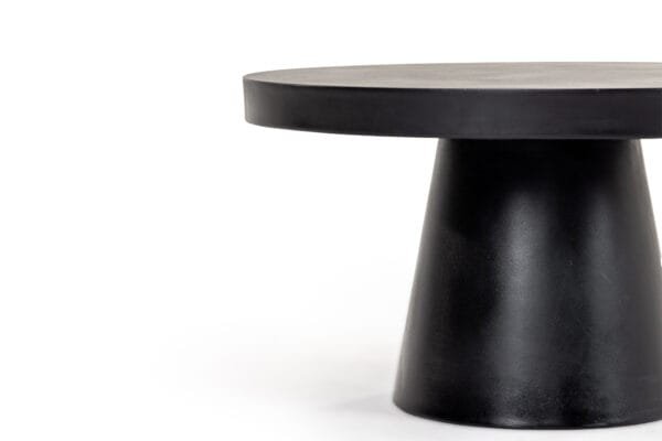 Modrest Desoto - Modern Black Concrete Round Coffee Table - Image 3