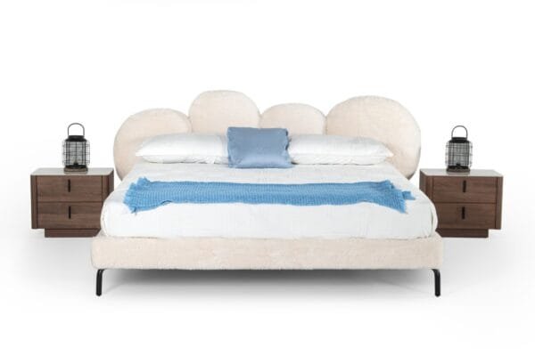 Modrest Destiny - Queen Contemporary White Sherpa Bubble Bed - Image 5