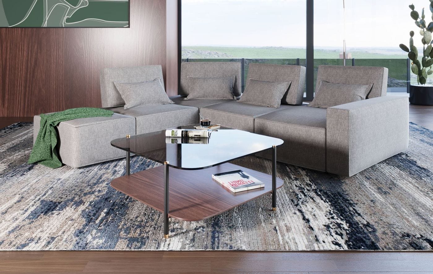 Divani Casa Chapel - Modern Light Grey Fabric Sectional Sofa + Ottoman 3 Divani Casa Chapel - Modern Light Grey Fabric Sectional Sofa + Ottoman - Image 3