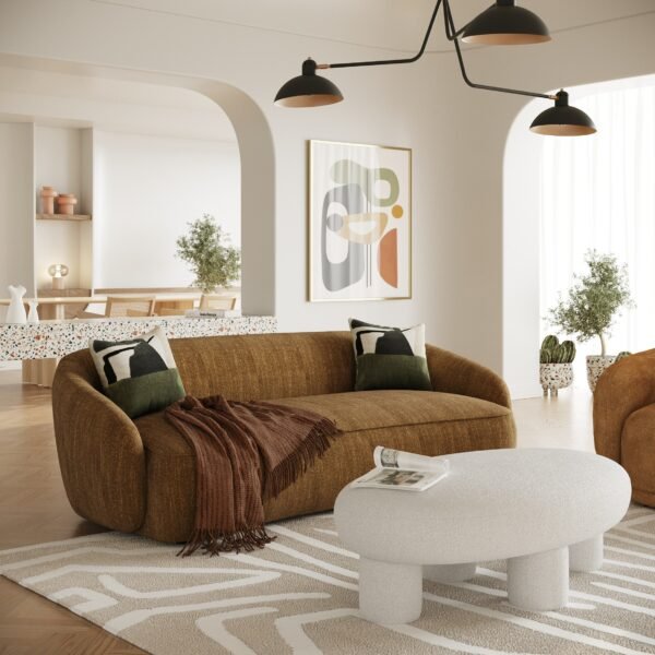 Divani Casa Norris - Modern Mustard Fabric Sofa - Image 5