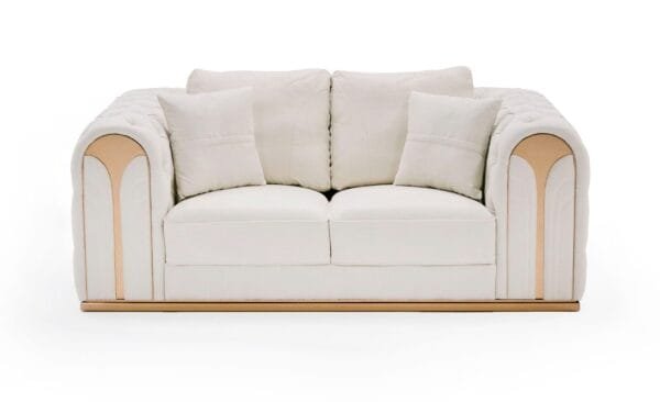 Divani Casa Dosie - Modern Beige Fabric Sofa & Loveseat Set - Image 3