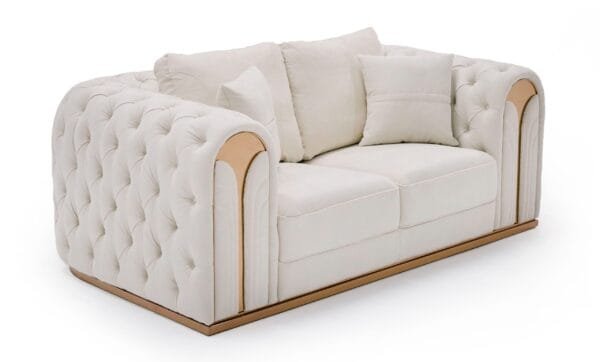 Divani Casa Dosie - Modern Beige Fabric Sofa & Loveseat Set - Image 5